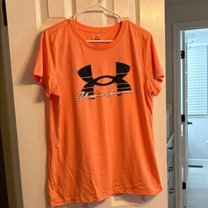 Under Armour Tee with Black Logo, sherbert orange